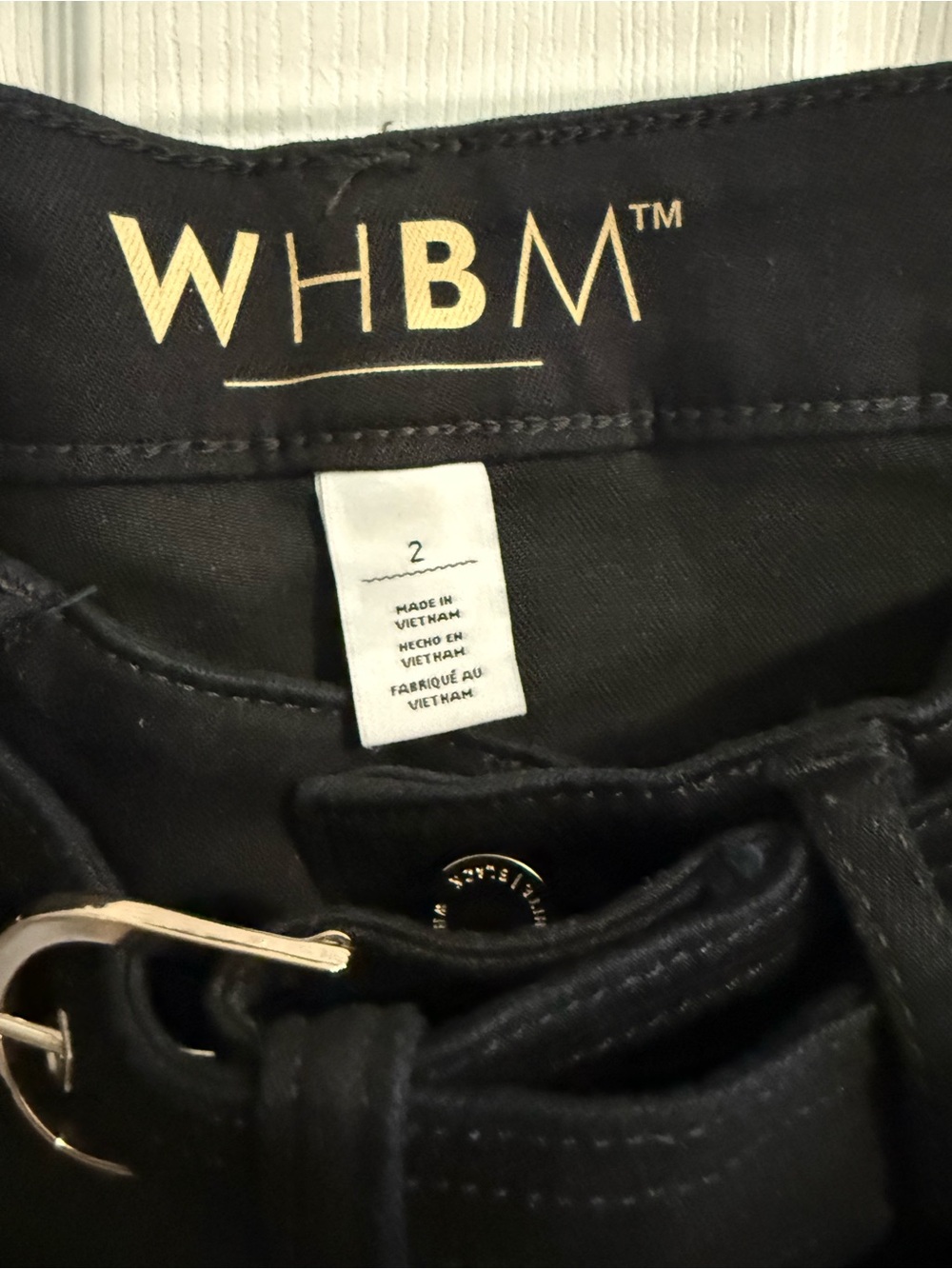 White House Black Market Black Wide-Leg Jeans with Belt - Picture 4 of 7